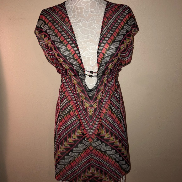 BECCA Other - 💰Becca sheer dress bathing suit cover geometric
